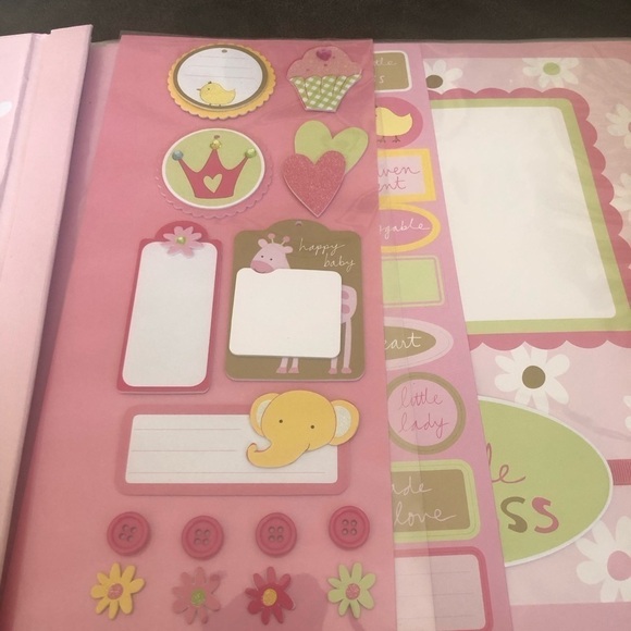 Sandra Magsamen Scrapbook Complete Baby Girl Pink Daisies 20 Pages Stickers Pink - Picture 14 of 16